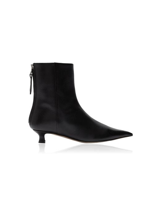 Aeyde Black Zoe Leather Ankle Boots