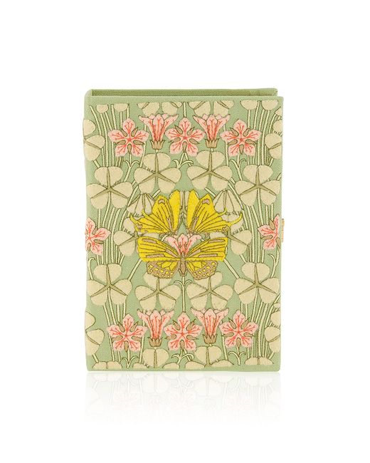 Olympia Le-Tan Yellow Clovers And Butterflies Book Clutch