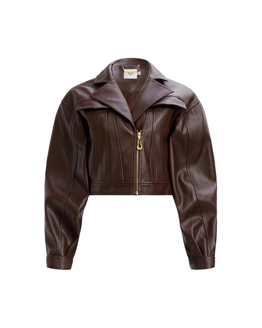 Aje. Brown Brodie Cropped Jacket