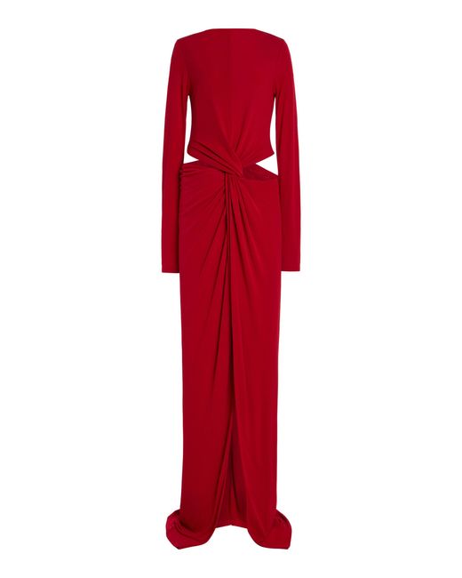 Cult Gaia Red Keri Cutout Jersey Maxi Dress