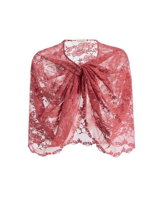 By Malene Birger Red Exclusive Pinlos Lace Cape