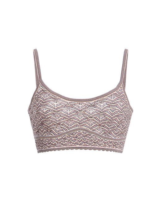 Ulla Johnson Gray Aster Patterned Merino-Wool Bra Top