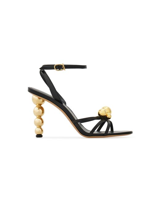 Ferragamo Black Karina Leather Sandals