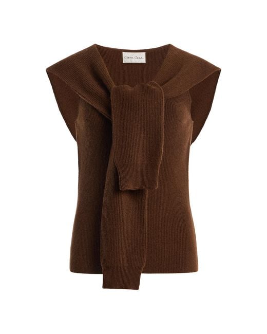 Cara Cara Brown Ember Wool-Cashmere Top