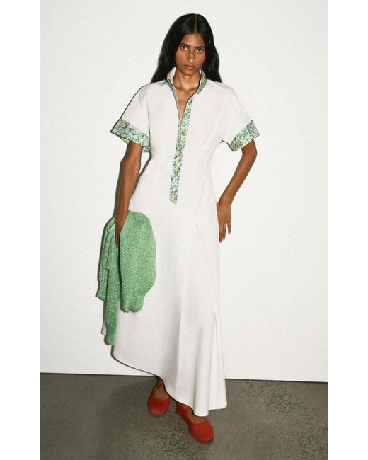 Rosie Assoulin White Hippy Cotton Maxi Dress