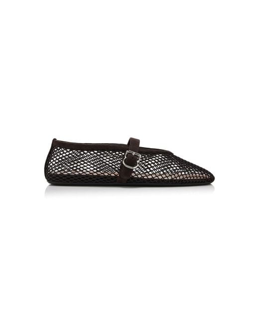 Alaïa Black Fishnet Ballet Flats