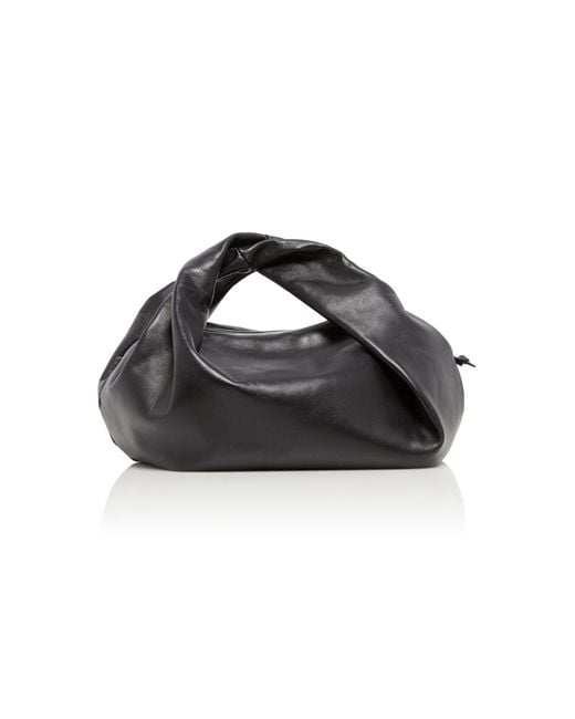 Dries Van Noten Black Leather Top Handle Bag