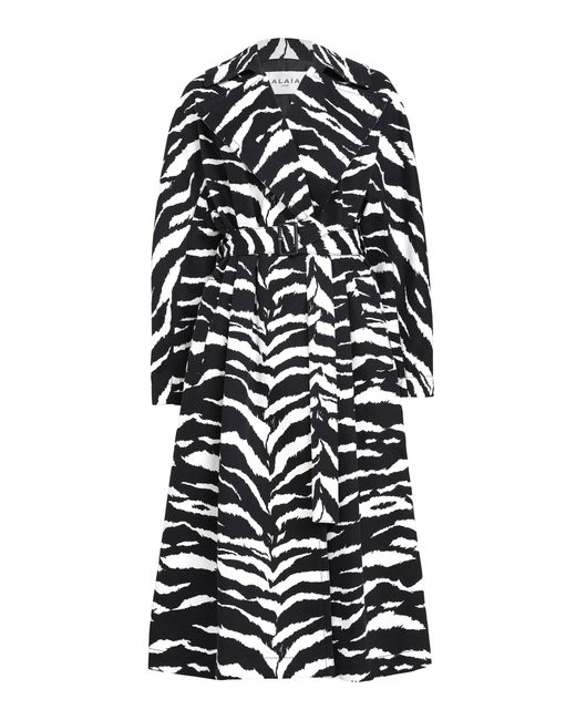 Alaïa Zebra-print Cotton Twill Trench Coat in White | Lyst