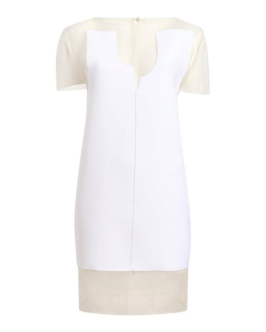 Khaite White Winona Paneled Crepe Mini Dress