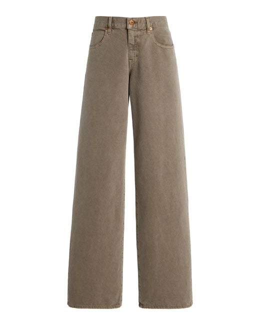 SLVRLAKE Denim Natural Exclusive Mica Rigid Low-Rise Wide-Leg Jeans