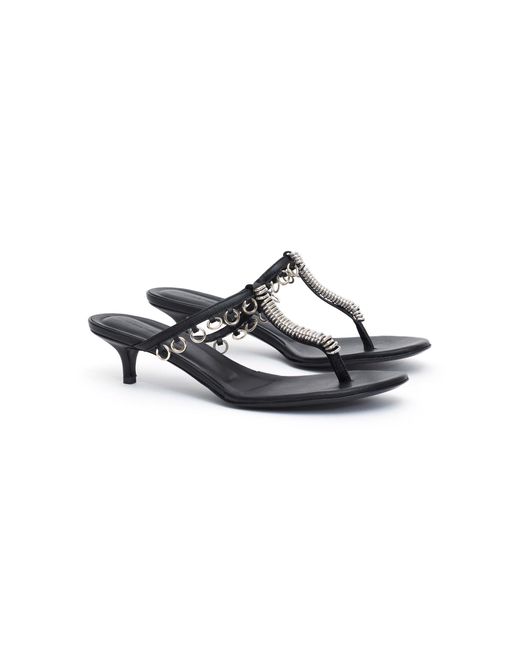 Christopher Esber Black Pierced Leather Kitten Heels