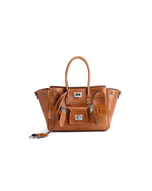 Balenciaga Brown Bel Air Leather Carry All Bag