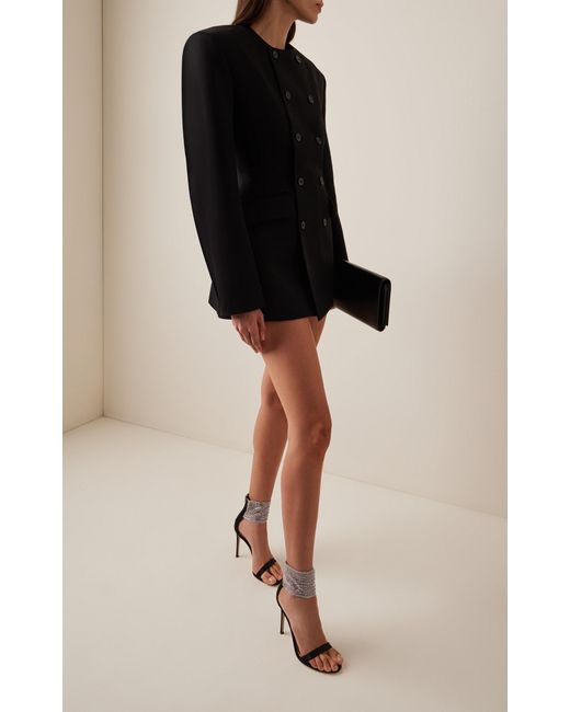 Gianvito Rossi Black Crystal-Embellished Satin Sandals