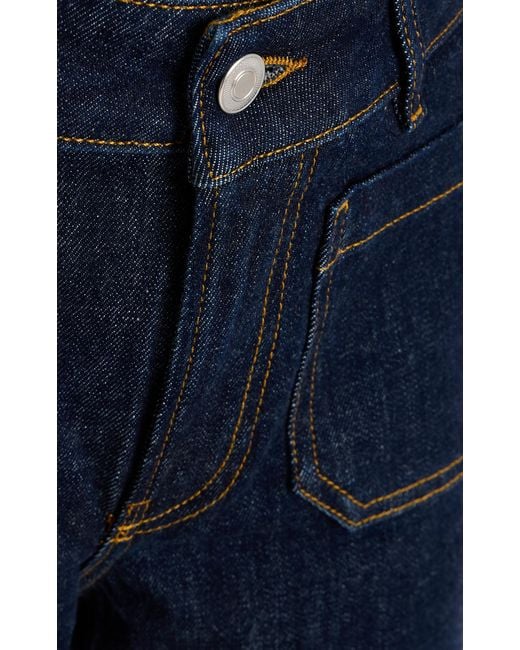 Jeanerica Black St Monica Stretch Low-rise Flared-leg Jeans