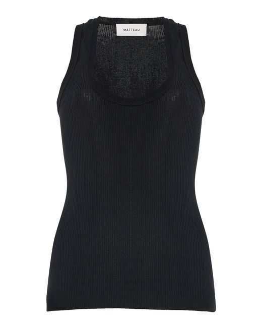 Matteau Black Ribbed Tank Top