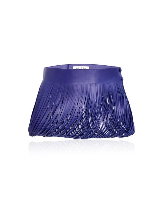 Alaïa Blue Leather Fringes Belt