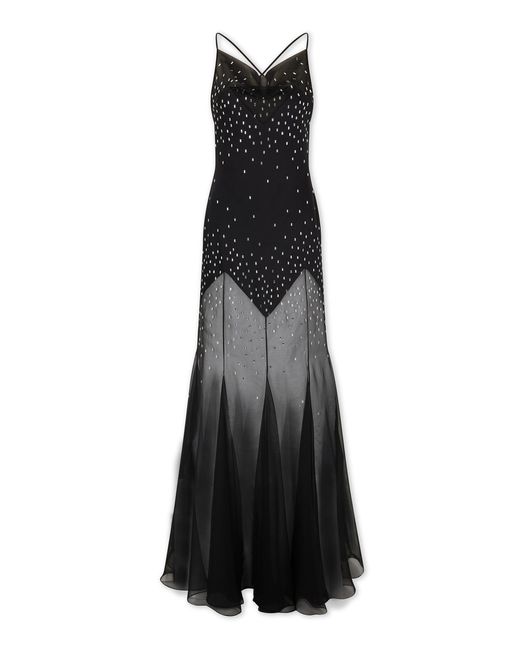 Rabanne Black Embellished Sheer Maxi Dress