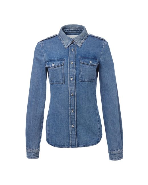 RÙADH Blue The Blake Cotton-Linen Shirt