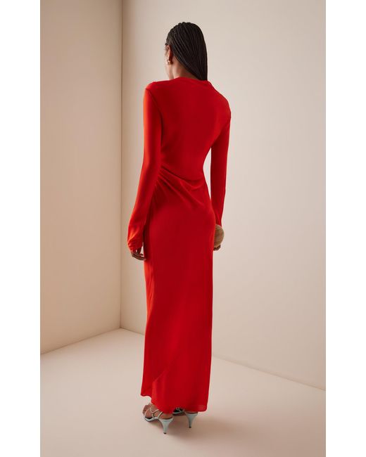 Sir Fresca Gathered Silk Midi Dress