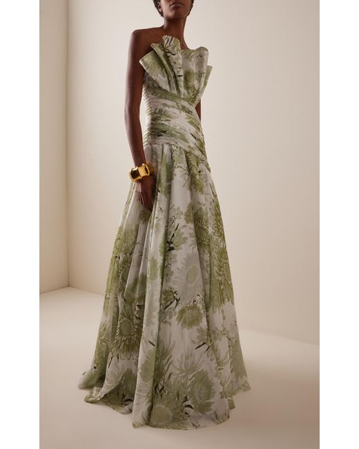 Aje. Reflector Crepe Floral Gown in Green | Lyst Australia