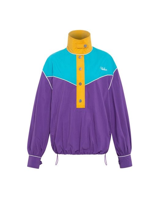Siedres Purple Vento Cotton-Blend Color-Block Jacket
