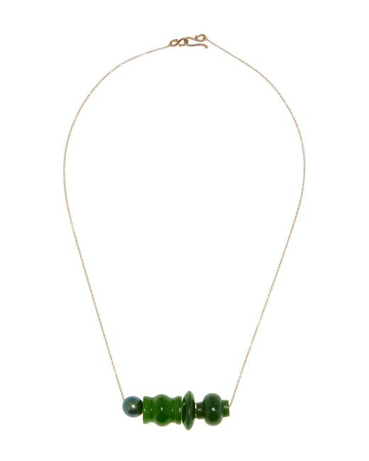 Ten Thousand Things White 18K Jade Mini Trade Bead Necklace