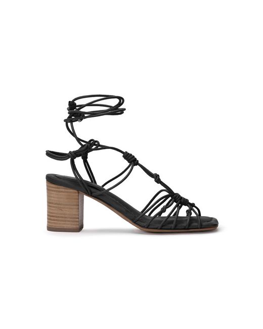 Ulla Johnson Black Leyna Knotted Leather Sandals