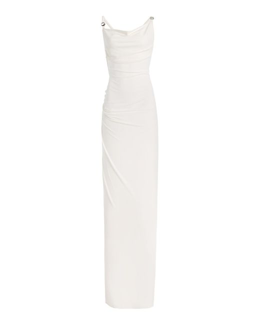 Coperni White Jersey Maxi Logo Dress