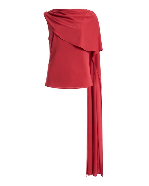 Kallmeyer Red Helga Asymmetrical Scarf Top