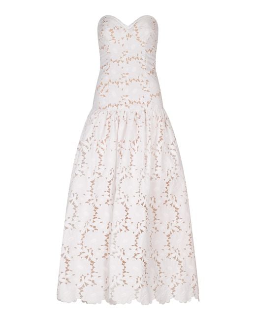 Silvia Tcherassi White Margie Strapless Cotton-blend Maxi Dress