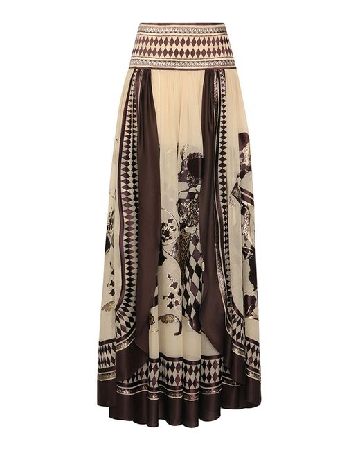 Zimmermann Natural Illustration Otto Silk-Blend Jacquard Maxi Skirt