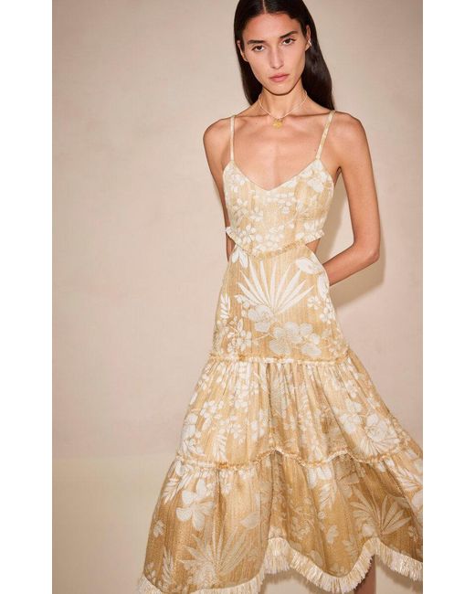 Alexis Natural Sonora Cotton-Blend Midi Dress