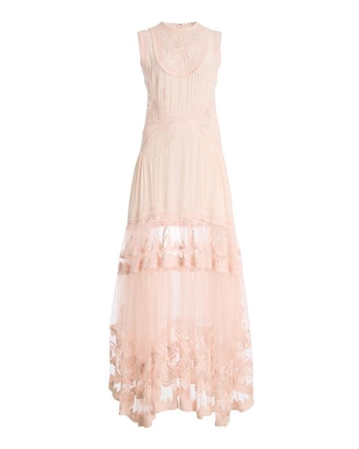 Ulla Johnson Pink Florence Silk Lace Dress