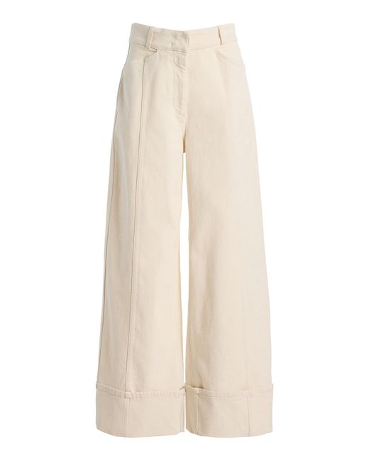Another Tomorrow Natural Denim Cuffed Pants