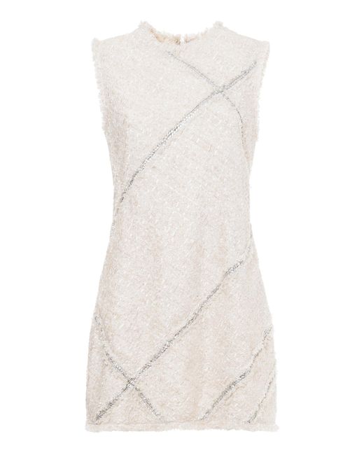 DES_PHEMMES White Tweed Mini Dress