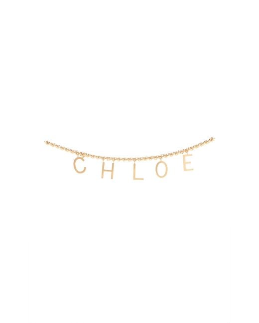 Chloé Metallic Letters Gold-tone Chain Belt
