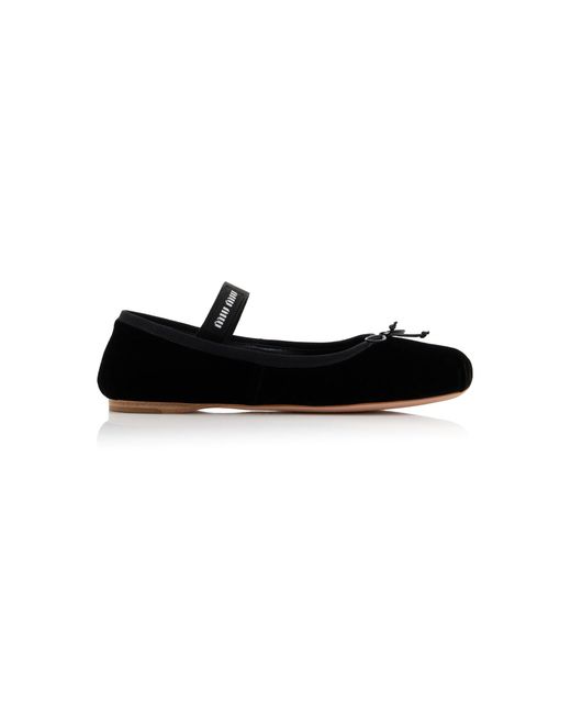 Miu Miu Black Velvet Ballet Flats