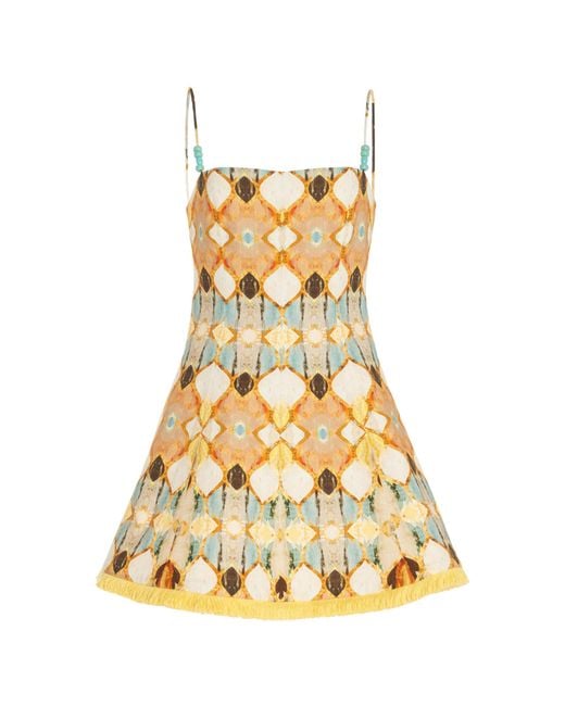 Alexis Metallic Cruz Linen-blend Mini Dress