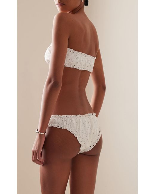 Juillet White Exclusive Lee Broderie Anglaise Bandeau Bikini Top