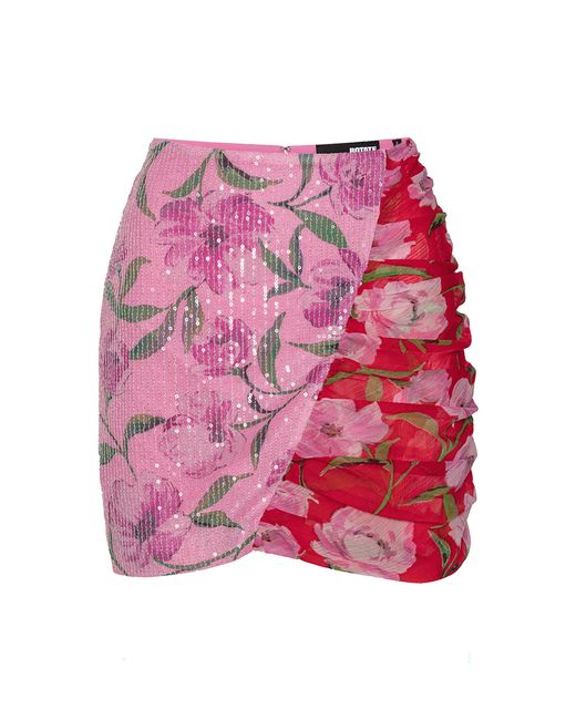 ROTATE BIRGER CHRISTENSEN Pink Sequined Floral Mini Skirt