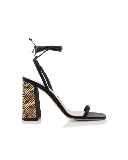 Miu Miu White Crystal-embellished Satin Sandals
