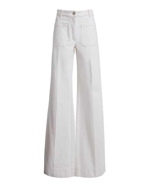 Victoria Beckham White Alina High-Rise Wide-Leg Jeans