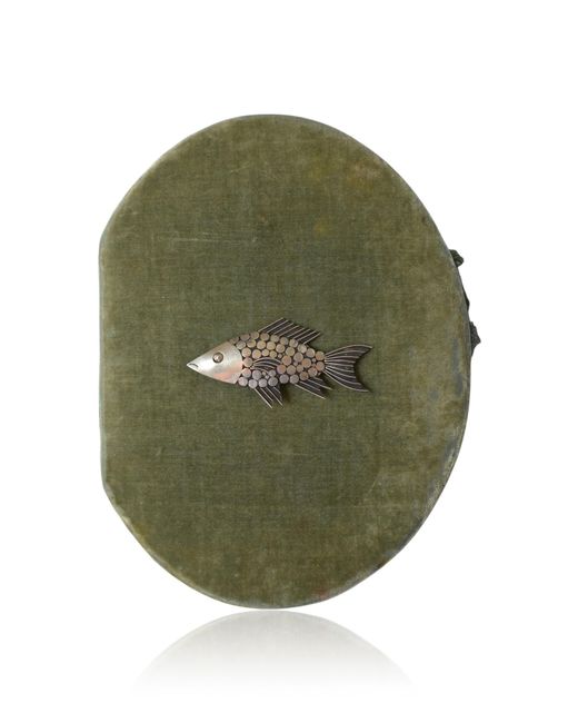 Lucia Zolea Green Sterling Fish Brooch