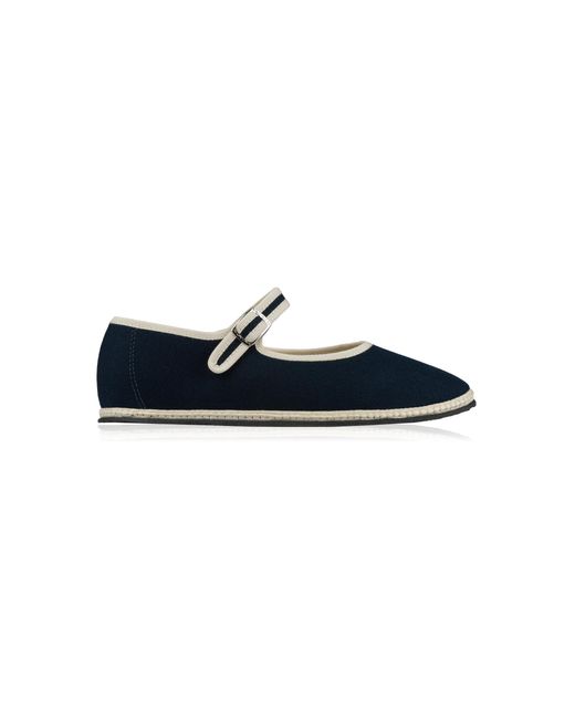 Vibi Venezia Black Canvas Mary Jane Flats
