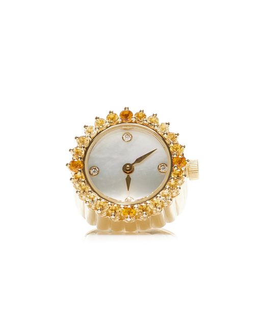Yvonne Léon Metallic Exclusive Riviera 9K Ombre Citrine Clock Ring