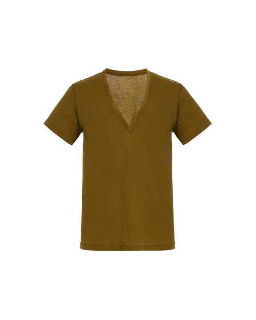 Another Tomorrow Green Exclusive Cotton T-Shirt