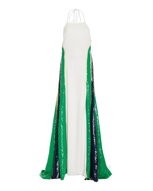Rosie Assoulin Green O'delia Sequin Gown