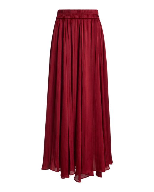By Malene Birger Red Kiki Plissé Maxi Skirt