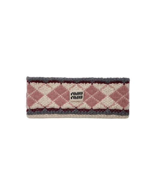 Miu Miu Pink Cashmere-Wool Headband
