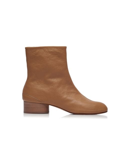 Maison Margiela Brown Tabi Leather Ankle Boots